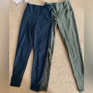 AGF All Good Feels green and navy legging bundle.